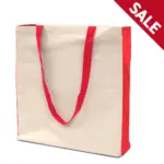 PALMA – Tas met bodem- en zijvouwen, naturel/rood