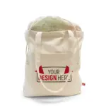 BRISBANE Canvas tas met netinzet trekkoordsluiting en lange hengsels - Hidalgo-werbeartikel BRISBANE – Canvas tas met netinzet, trekkoordsluiting en lange hengsels