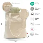 BRISBANE Canvas tas met netinzet trekkoordsluiting en lange hengsels productfoto 3 - Hidalgo-werbeartikel BRISBANE – Canvas tas met netinzet, trekkoordsluiting en lange hengsels — productfoto 3