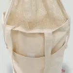 BRISBANE – Canvas tas met netinzet, trekkoordsluiting en lange hengsels — productfoto 6