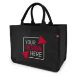 BAMBERG – Canvas tas met bodem- en zijvouwen, voorzien van gerolde hengsels — productfoto 6