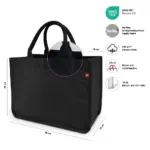 BAMBERG – Canvas tas met bodem- en zijvouwen, voorzien van gerolde hengsels — productfoto 9