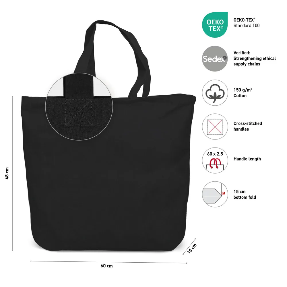 CADAQUES Grote tas met bodemvouw en lange handvatten productfoto 4 - Hidalgo-werbeartikel CADAQUES – Grote tas met bodemvouw en lange handvatten — productfoto 4