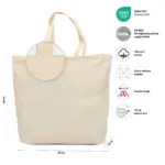 CADAQUES – Baumwolltasche mit Bodenfalte und langen Henkeln – natur