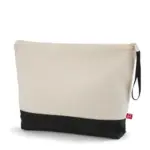 HEIDELBERG – Canvas etui met contrastbodem en polsband, naturel/zwart