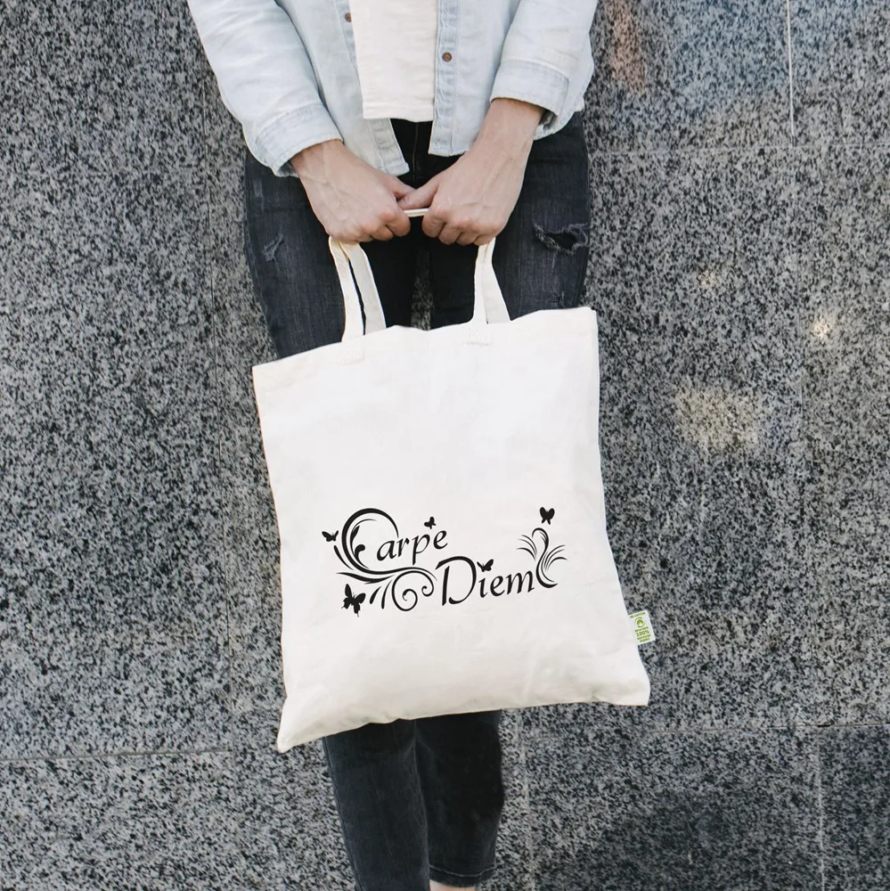 TRIER Tas gemaakt van zwaar gerecycled katoen met korte handvatten productfoto 2 - Katoenendraagtassen TRIER – Tas gemaakt van zwaar gerecycled katoen met korte handvatten — productfoto 2