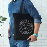 FREIBURG – Tas gemaakt van zwaar gerecycled katoen met lange handvatten — productfoto 4