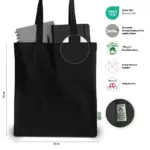 FREIBURG – Tas gemaakt van zwaar gerecycled katoen met lange handvatten — productfoto 7