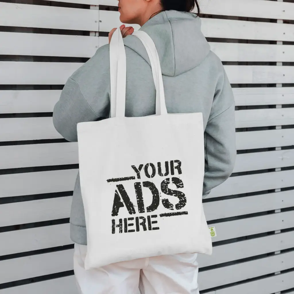 FREIBURG – Tote bag made from heavyweight recycled cotton with long handles – white