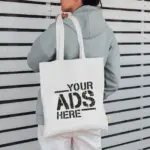 FREIBURG – Tote bag made from heavyweight recycled cotton with long handles – white