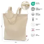 OTTAWA – Shopper met rits, lange handvatten en bodemvouw — productfoto 3
