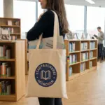 BREMEN – Cotton bag with long handles, Made in Germany – ecru