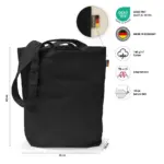 LEIPZIG – Katoenen tas met lange hengsels en bodemvouw, Made in Germany — productfoto 4