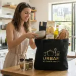 LEIPZIG – Katoenen tas met lange hengsels en bodemvouw, Made in Germany — productfoto 9