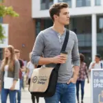 COLOGNE – Schoudertas van kraftpapier en PP non-woven — productfoto 3
