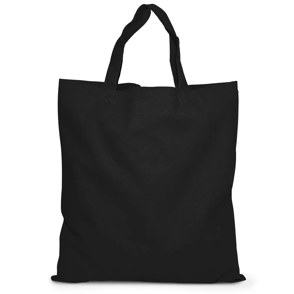 KAPSTADT Katoenen tas met korte handvatten zwart - Katoenendraagtassen KAPSTADT – Katoenen tas met korte handvatten, zwart