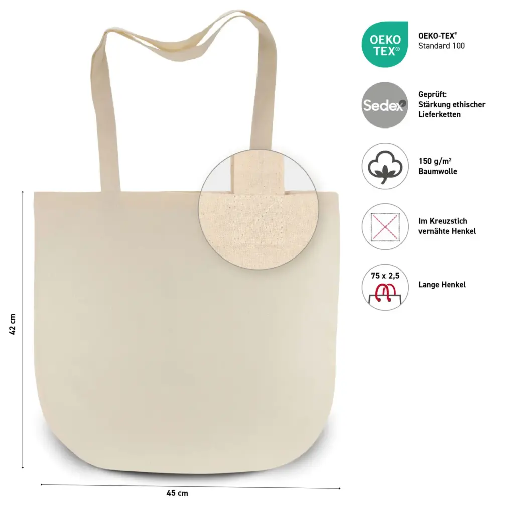 NEW YORK – Cotton bag with round bottom – ecru