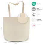 NEW YORK – Cotton bag with round bottom – ecru