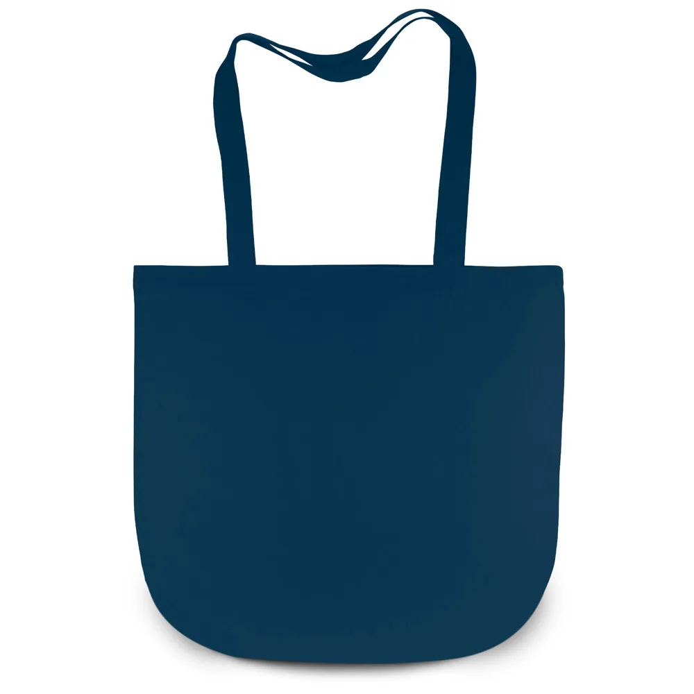 NEW YORK Katoenen tas met ronde bodem marineblauw - Hidalgo-werbeartikel NEW YORK – Katoenen tas met ronde bodem, marineblauw