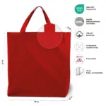 SHANGHAI – Cotton bag with bottom- and sidefold – red