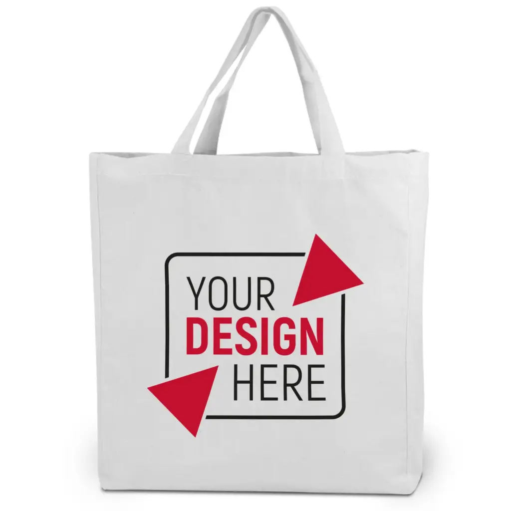 SHANGHAI – Cotton bag with bottom- and sidefold – ecru