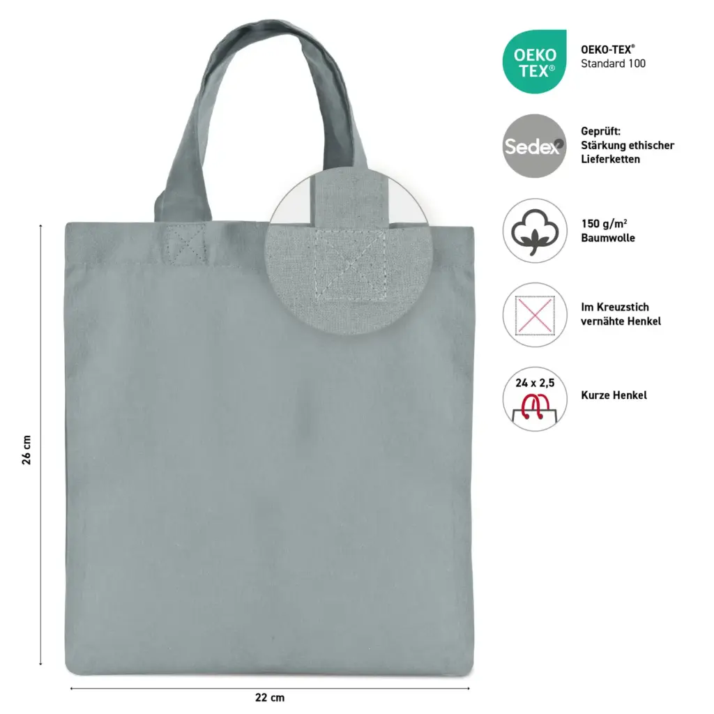 KAIRO – Apothekertasche aus Baumwolle – grau