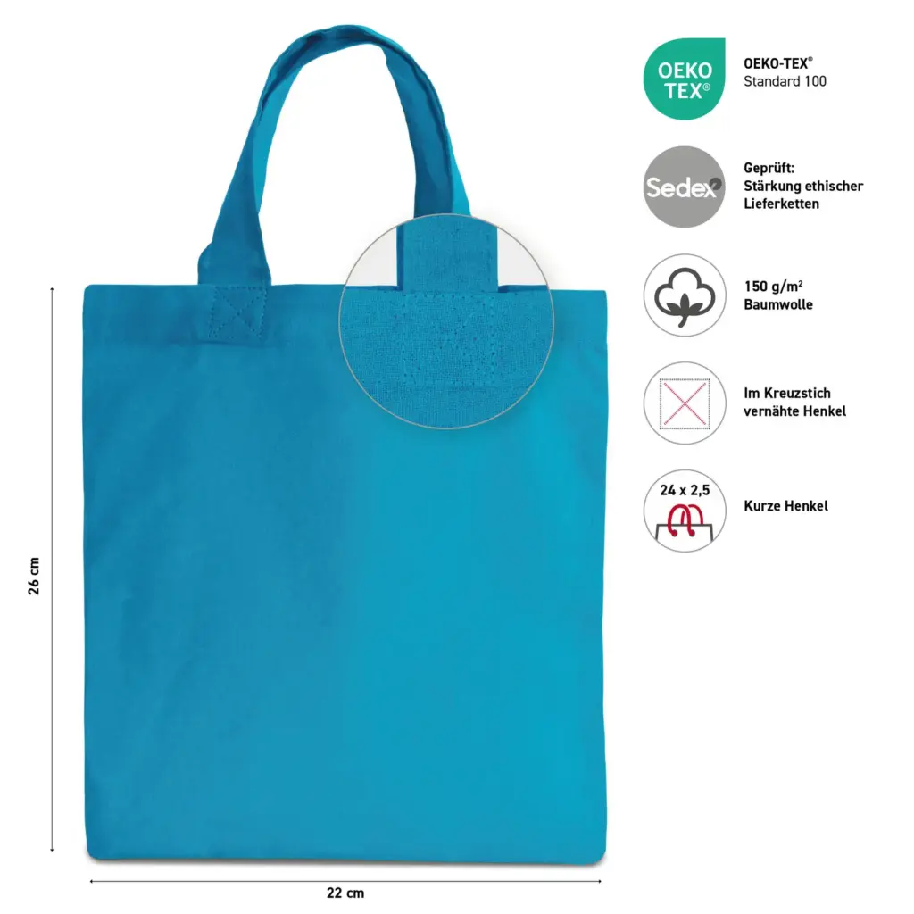 KAIRO – Apothekertasche aus Baumwolle – hellblau