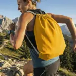 BOSTON – Cotton backpack with drawstring closure – yellow