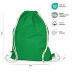 BOSTON – Cotton backpack with drawstring closure – grass green