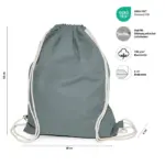 BOSTON – Cotton backpack with drawstring closure – grey