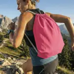 BOSTON – Cotton backpack with drawstring closure – magenta