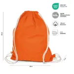 BOSTON – Cotton backpack with drawstring closure – orange
