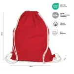 BOSTON – Cotton backpack with drawstring closure – red