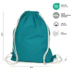BOSTON – Cotton backpack with drawstring closure – petrol