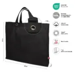 MACAU Canvas tas met bodem- en zijvouw voorzien van metalen oogjes productfoto 4 - Hidalgo-werbeartikel MACAU – Canvas tas met bodem- en zijvouw, voorzien van metalen oogjes — productfoto 4