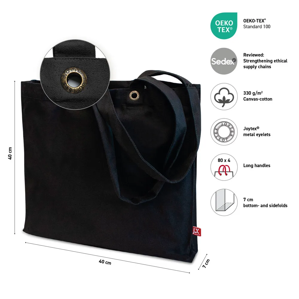 LANTAU Canvas tas met bodem- en zijvouw voorzien van metalen oogjes productfoto 4 - Hidalgo-werbeartikel LANTAU – Canvas tas met bodem- en zijvouw, voorzien van metalen oogjes — productfoto 4