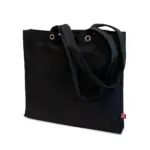 LANTAU – Canvas tas met bodem- en zijvouw, voorzien van metalen oogjes, zwart