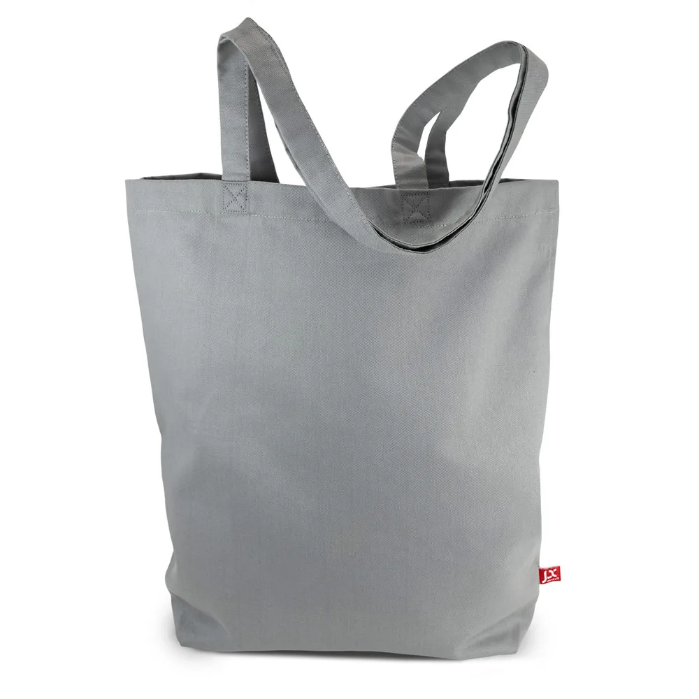 MELBOURNE Canvas tas met bodemvouw en lange hengsels grijs - Hidalgo-werbeartikel MELBOURNE – Canvas tas met bodemvouw en lange hengsels, grijs