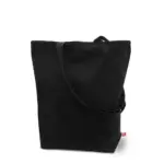 MELBOURNE – Canvas tas met bodemvouw en lange hengsels, zwart