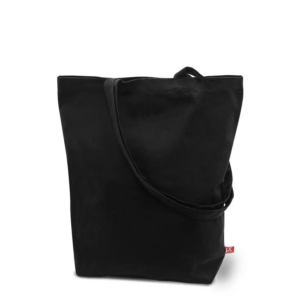 MELBOURNE Canvas tas met bodemvouw en lange hengsels zwart - Hidalgo-werbeartikel MELBOURNE – Canvas tas met bodemvouw en lange hengsels, zwart