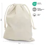 DOHA – Kleine katoenen zak met trekkoord — productfoto 3