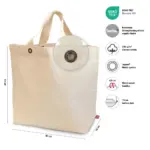 SANTORINI Canvas tas met bodemvouw korte hengsels en metalen oogjes productfoto 3 - Hidalgo-werbeartikel SANTORINI – Canvas tas met bodemvouw, korte hengsels en metalen oogjes — productfoto 3