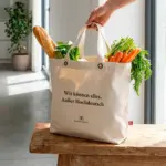 SANTORINI – Canvas tas met bodemvouw, korte hengsels en metalen oogjes — productfoto 7