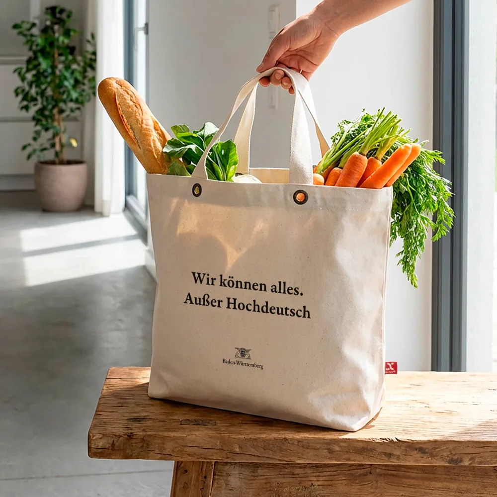 SANTORINI Canvas tas met bodemvouw korte hengsels en metalen oogjes productfoto 7 - Hidalgo-werbeartikel SANTORINI – Canvas tas met bodemvouw, korte hengsels en metalen oogjes — productfoto 7