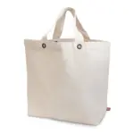 SANTORINI – Canvas tas met bodemvouw, korte hengsels en metalen oogjes, ecru