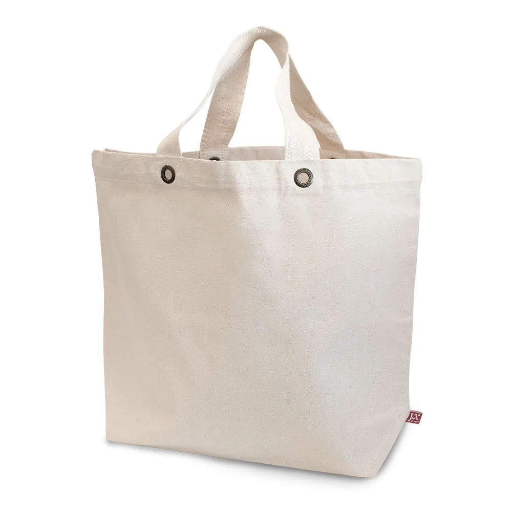 SANTORINI Canvas tas met bodemvouw korte hengsels en metalen oogjes ecru - Hidalgo-werbeartikel SANTORINI – Canvas tas met bodemvouw, korte hengsels en metalen oogjes, ecru