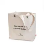 LAGOS – Canvas tas met bodemvouw, lange hengsels en metalen oogjes
