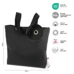 LAGOS – Canvas tas met bodemvouw, lange hengsels en metalen oogjes — productfoto 9