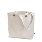 LAGOS – Canvas tas met bodemvouw, lange hengsels en metalen oogjes, ecru