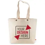 LAGOS – Canvas bag with bottom gusset, long handles and metal eyelet – ecru